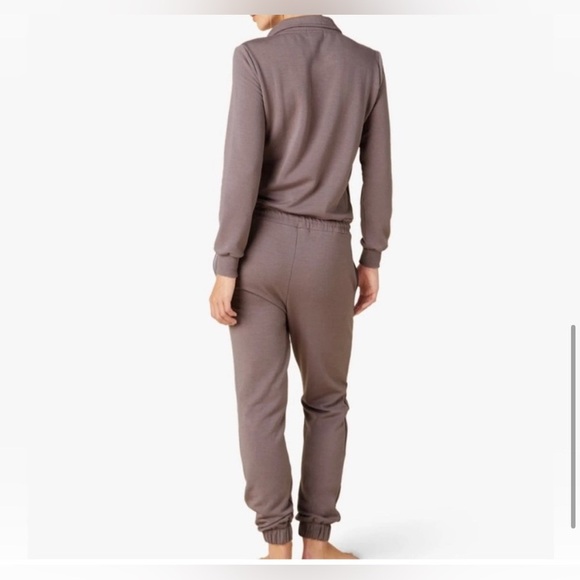 Beyond Yoga Ski Weekend Jumpsuit Mauve Cozy Fleece Size Small - Picture 2 of 7
